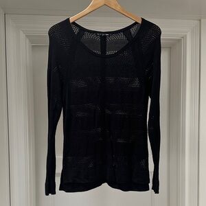 Rag & Bone Black Mesh Long Sleeve sweater
